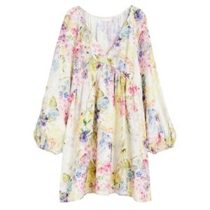 H&M Long Sleeve Floral Tunic/Mini Dress Small NWOT